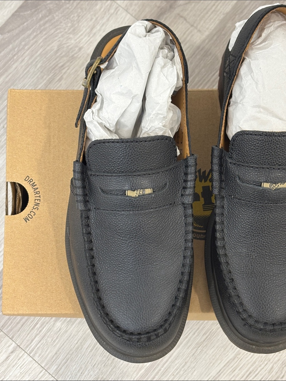 Dr Martens Penton Slingback Unisex Mules Black Westminster Penny Loafers W9 M8 - Picture 6 of 16